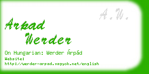 arpad werder business card